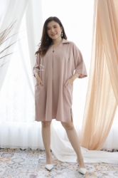 YEONG DRESS Baju Hamil Menyusui Basic Dress Casual V Neck Kantong Kekinian Modis Modern   DRO 1031 15  large